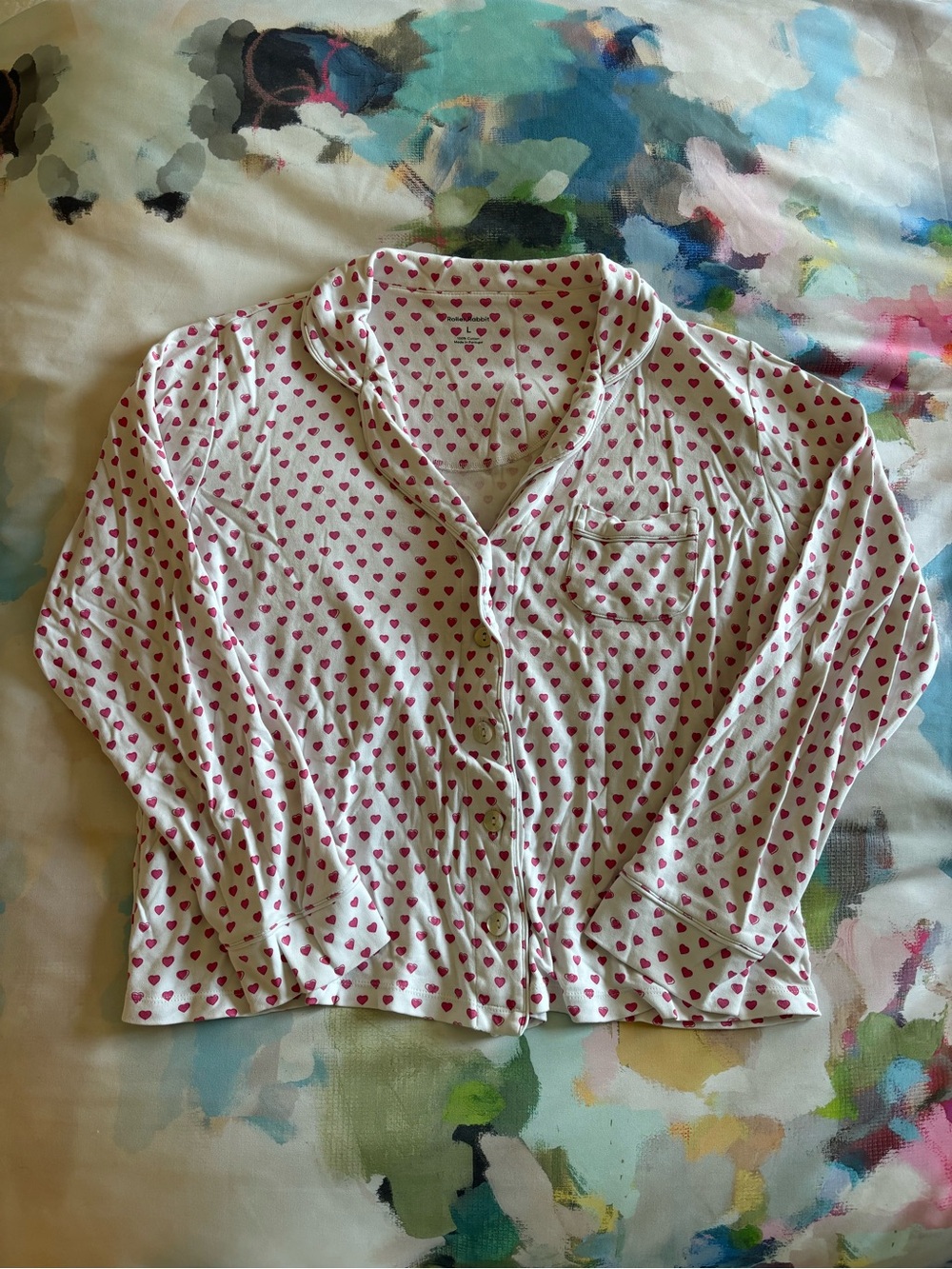 Roller Rabbit Pink Heart-Print Pajama Set - Picture 3 of 4